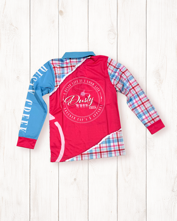 Girls Fishing Shirt - Blue Collar