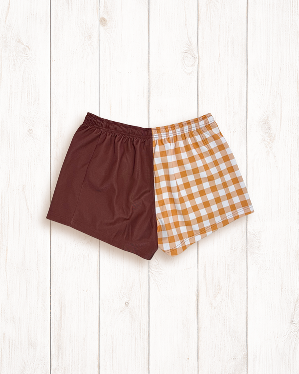 Footy Short Ladies Beige Check