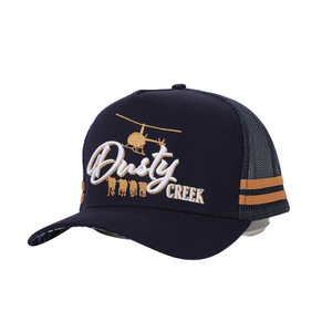Aussie Profile Trucker Cap - Quality cotton, mesh back, adjustable snapback, unisex, two stripe design