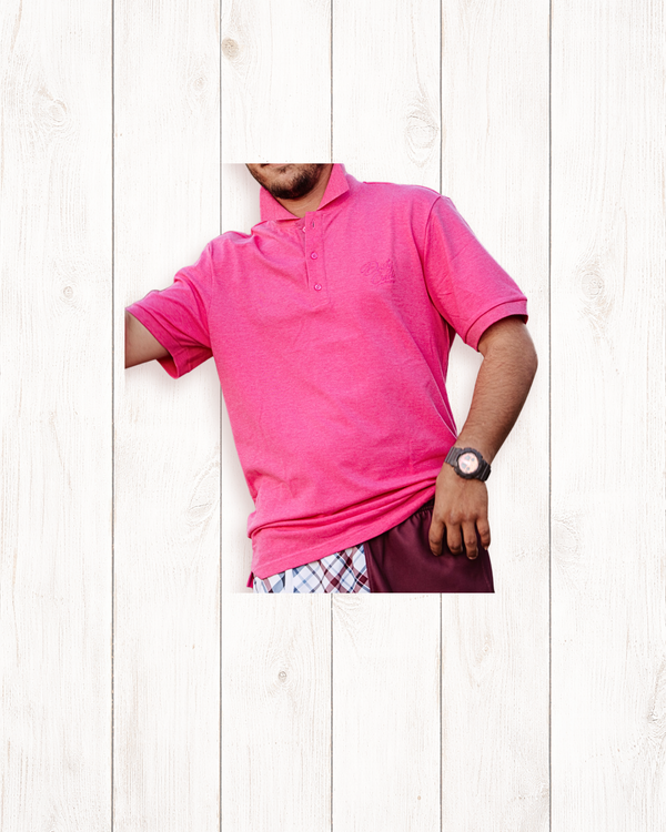 Unisex Cotton Polo Shirt -  Pink