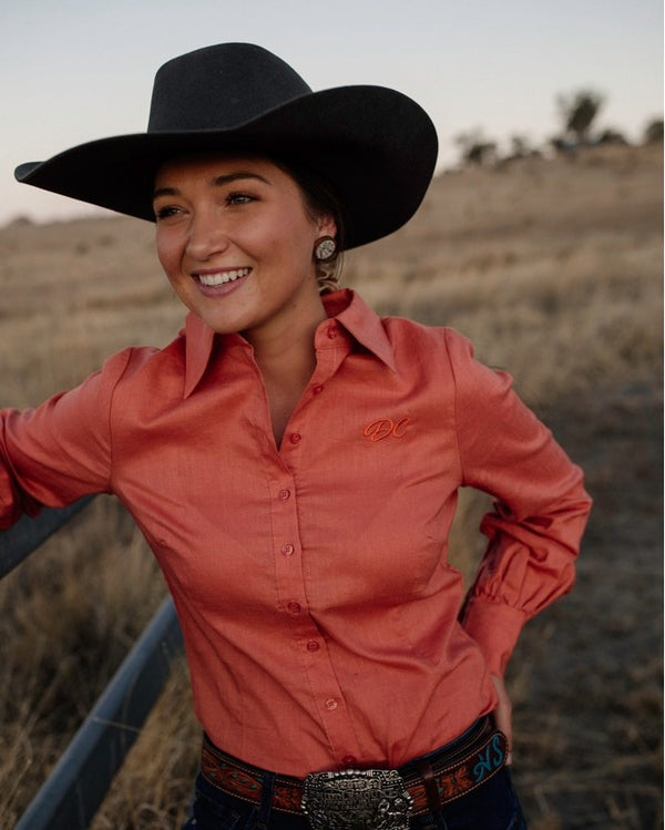 Plain Linen Arena - Burnt Orange