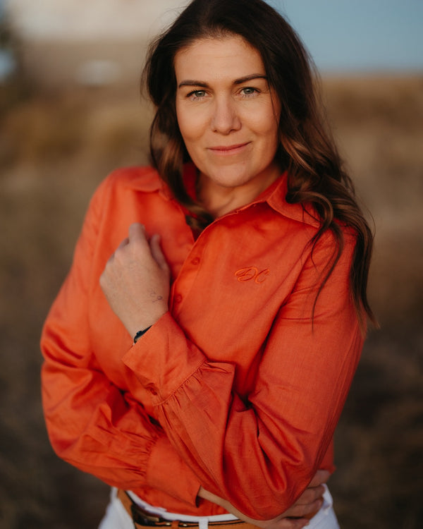 Plain Linen Arena - Burnt Orange