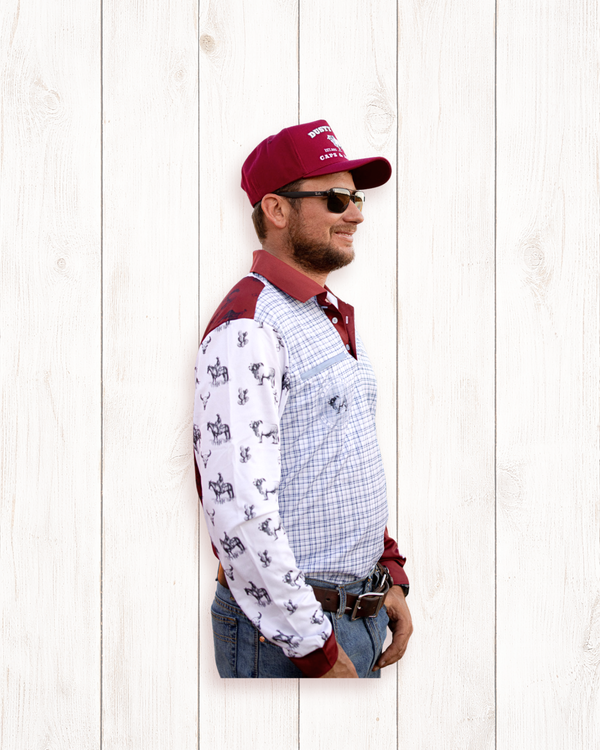 Unisex Fishing Shirt - Cowboy Plaid