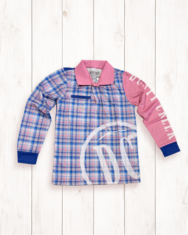 Girls Fishing Shirt - Pink Collar