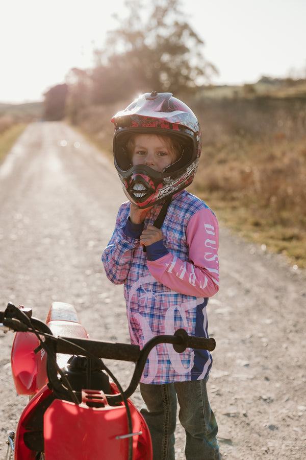Girls Fishing Shirt - Pink Collar