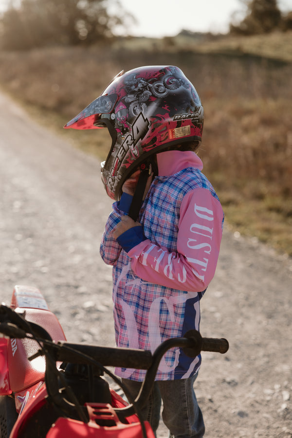 Girls Fishing Shirt - Pink Collar