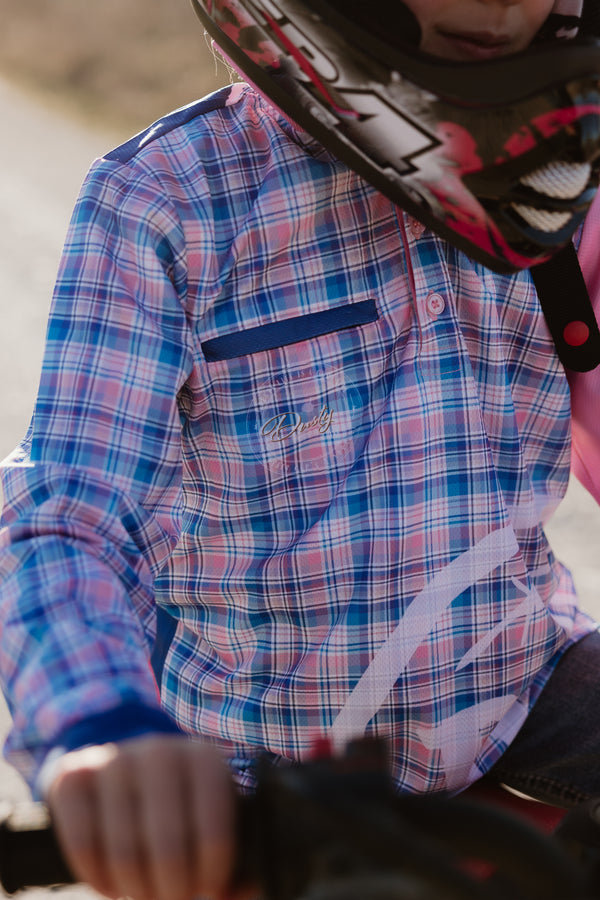 Girls Fishing Shirt - Pink Collar