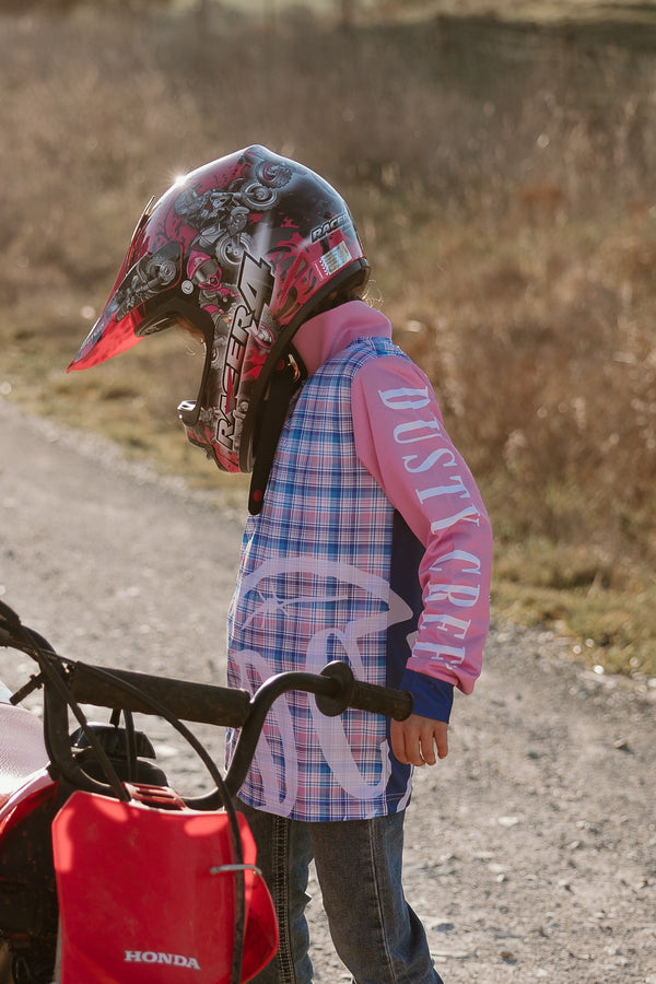 Girls Fishing Shirt - Pink Collar