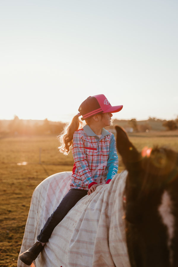 Girls Fishing Shirt - Blue Collar