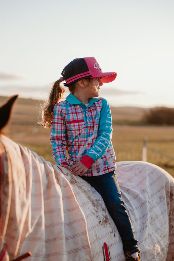 Girls Fishing Shirt - Blue Collar