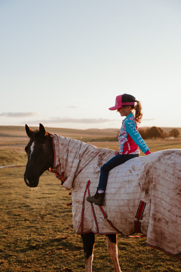 Girls Fishing Shirt - Blue Collar