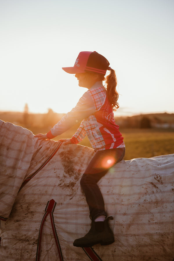Girls Fishing Shirt - Blue Collar