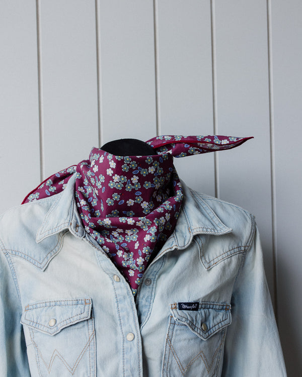 Neck Tie Burgundy Floral