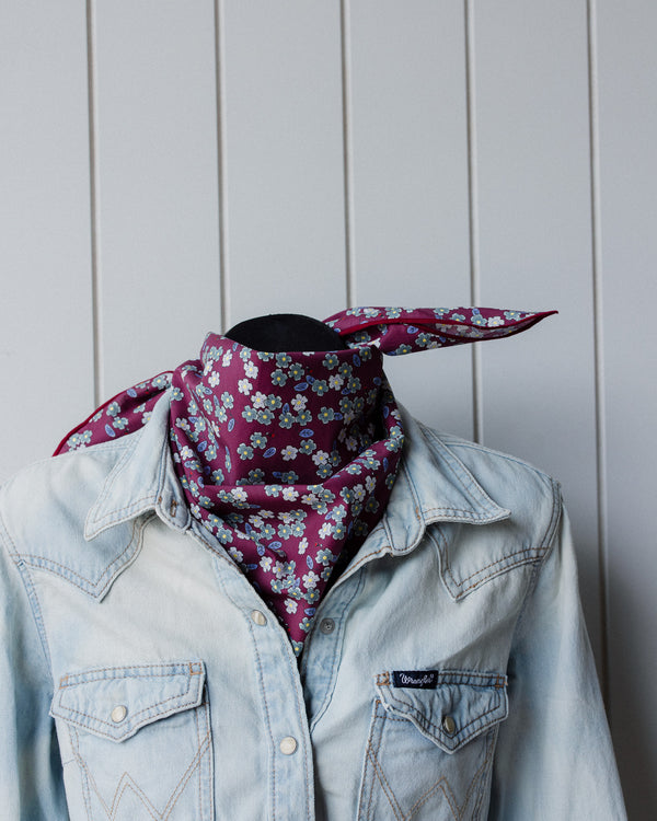 Neck Tie Burgundy Floral