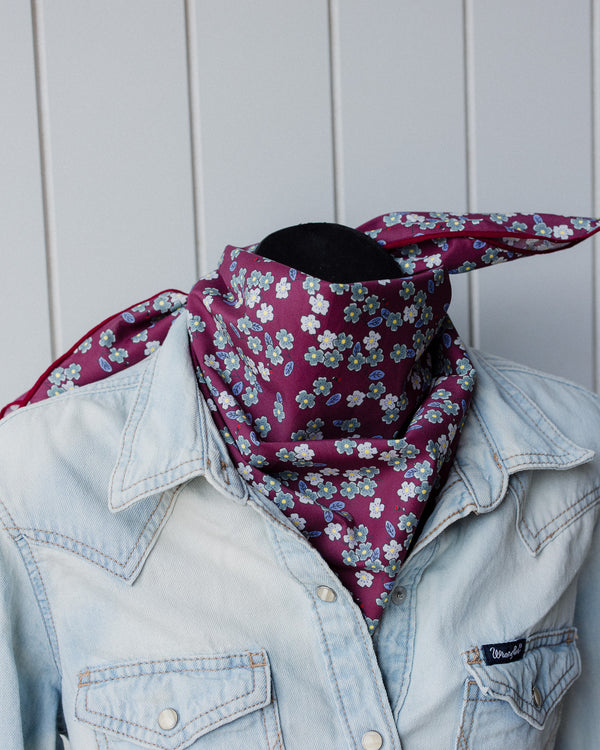 Neck Tie Burgundy Floral