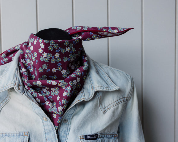 Neck Tie Burgundy Floral