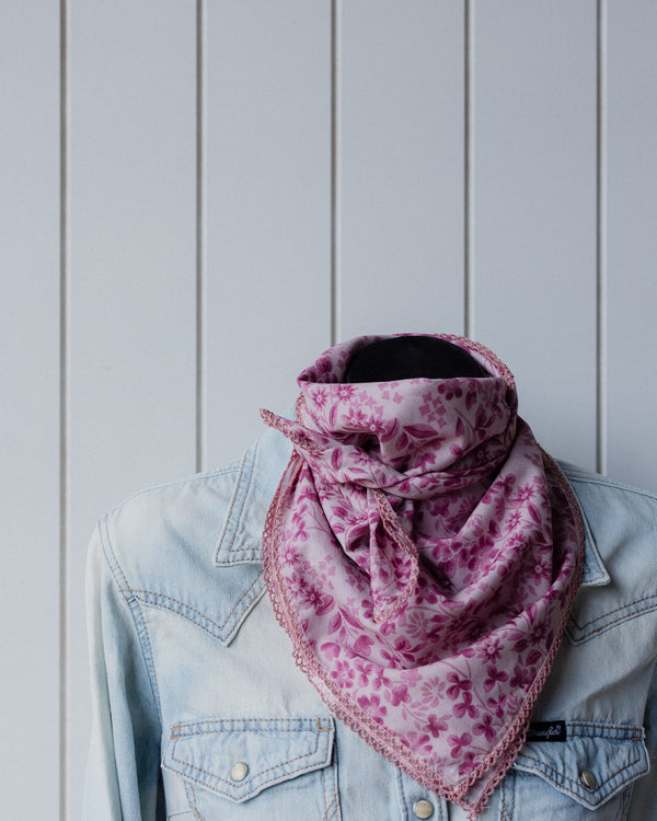 Laced Trim Scarf Dusk Pink