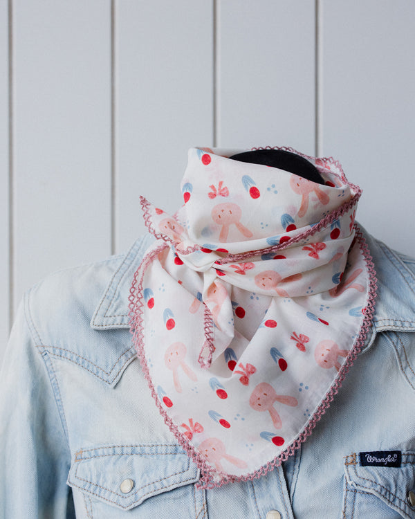 Laced Trim Scarf Bunny Babe