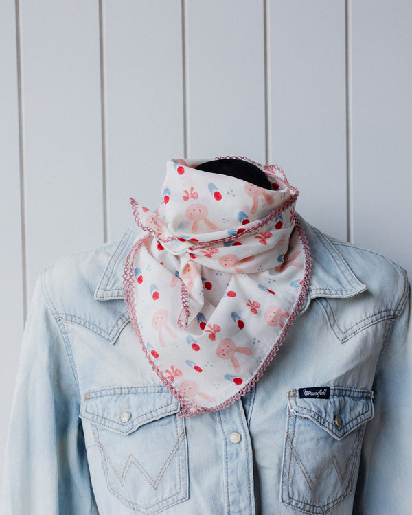 Laced Trim Scarf Bunny Babe