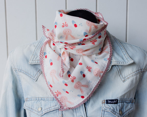 Laced Trim Scarf Bunny Babe