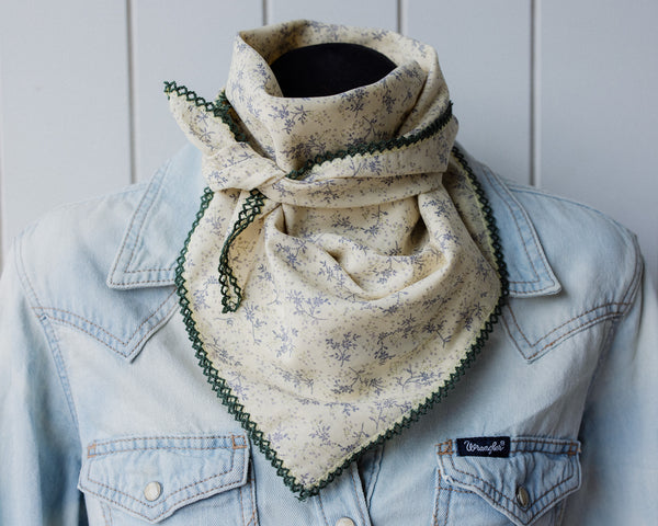 Laced Trim Scarf Butter & Olive