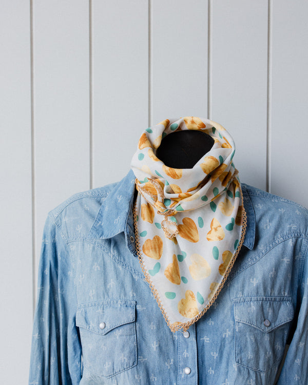 Laced Trim Scarf Love Sunshine