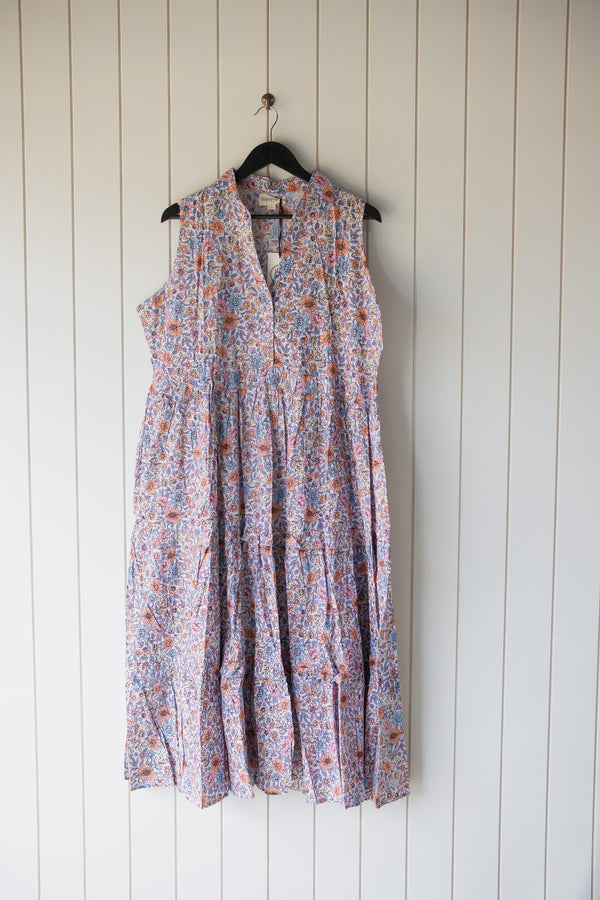 Mmoka Pretty Floral Blue Dress
