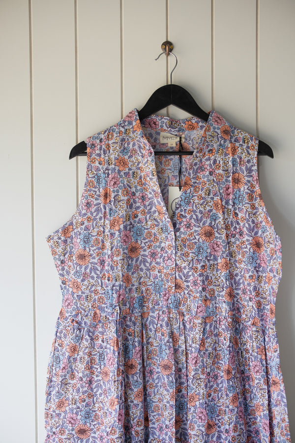 Mmoka Pretty Floral Blue Dress