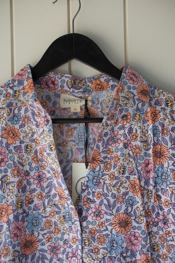 Mmoka Pretty Floral Blue Dress