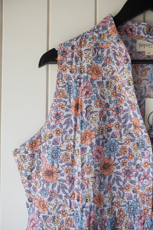 Mmoka Pretty Floral Blue Dress
