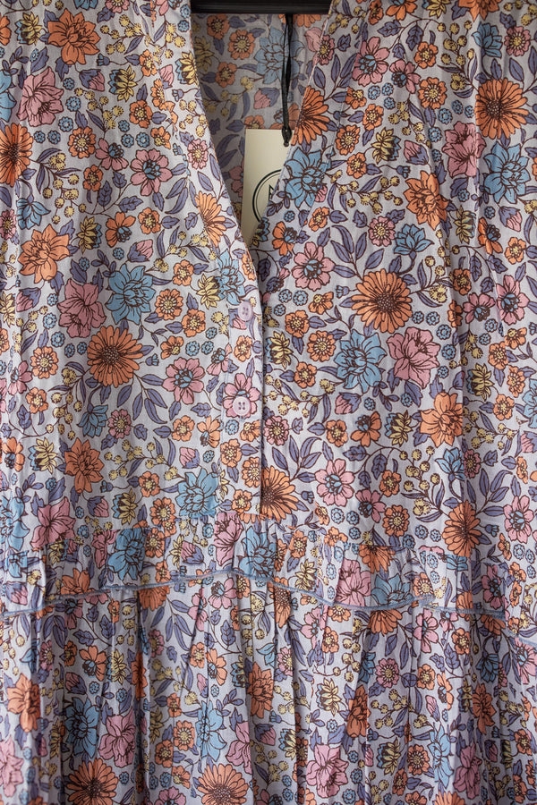 Mmoka Pretty Floral Blue Dress