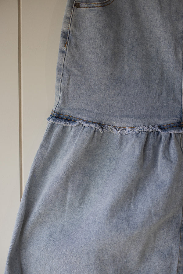 Denim Split Front Skirt