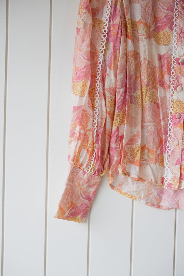 Callie Peach Floral Blouse