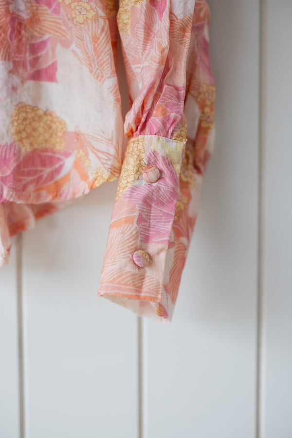 Callie Peach Floral Blouse