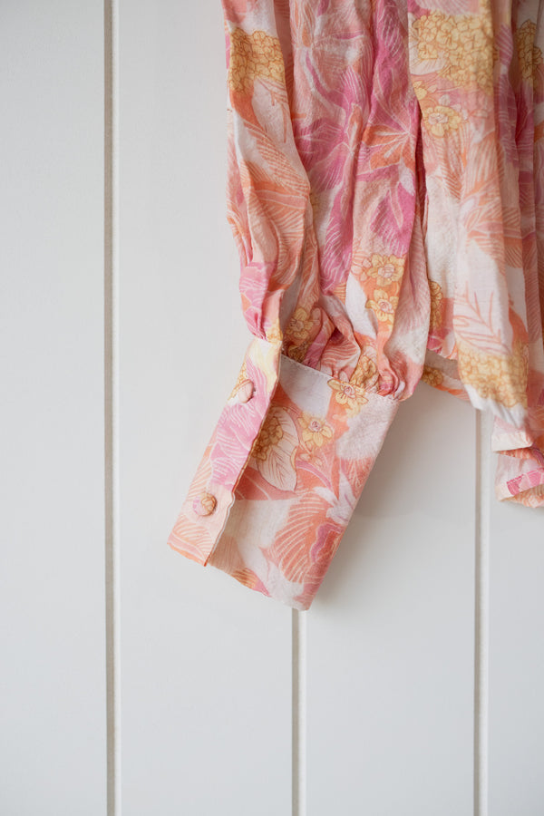 Callie Peach Floral Blouse