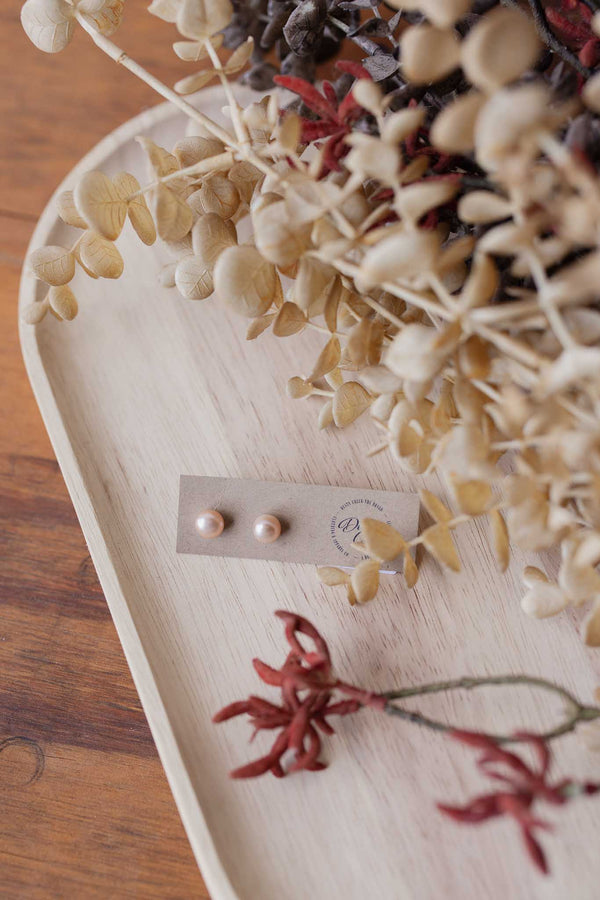 Natural Pearl Studs Pink