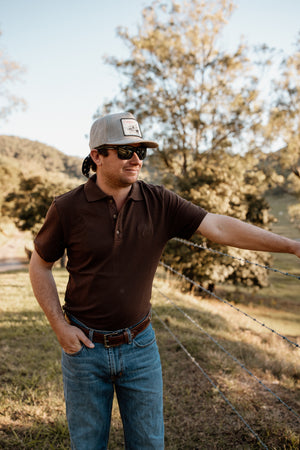 Unisex Polos - Stretchy quality cotton collared polos, short sleeve, ribbed collar, simple design, blue, pink, white, navy, chocolate